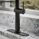 Grifería De Cocina Extraíble Semi Profesional Tres Funciones CRUE Negro Mate