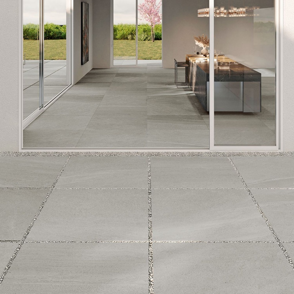 Porcelanato Limestone Ash Fp2 Mate Espesorado Rectificado 61x61 cm