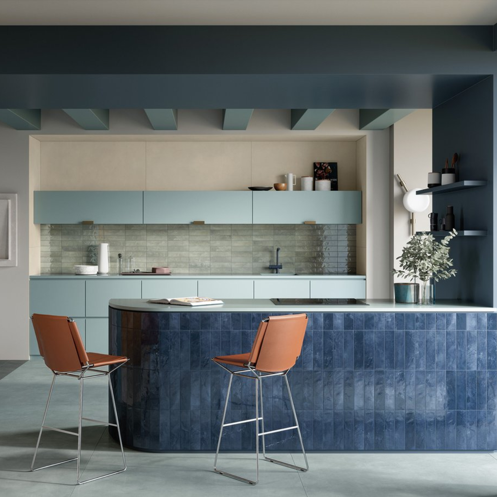 Porcelanato Miniature Soda Blu Galassia Brillante 6x24cm 