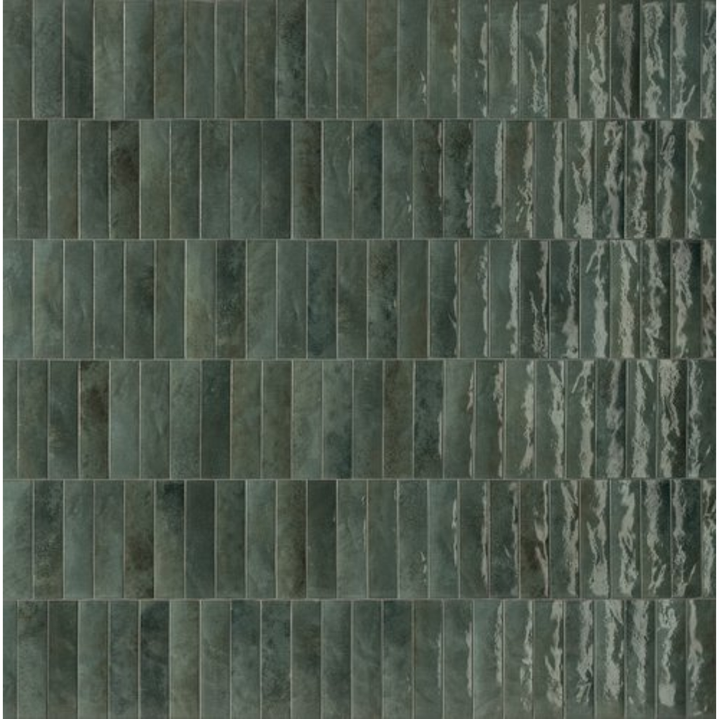 Porcelanato Miniature Soda Verde Malva Brillante 6x24cm 