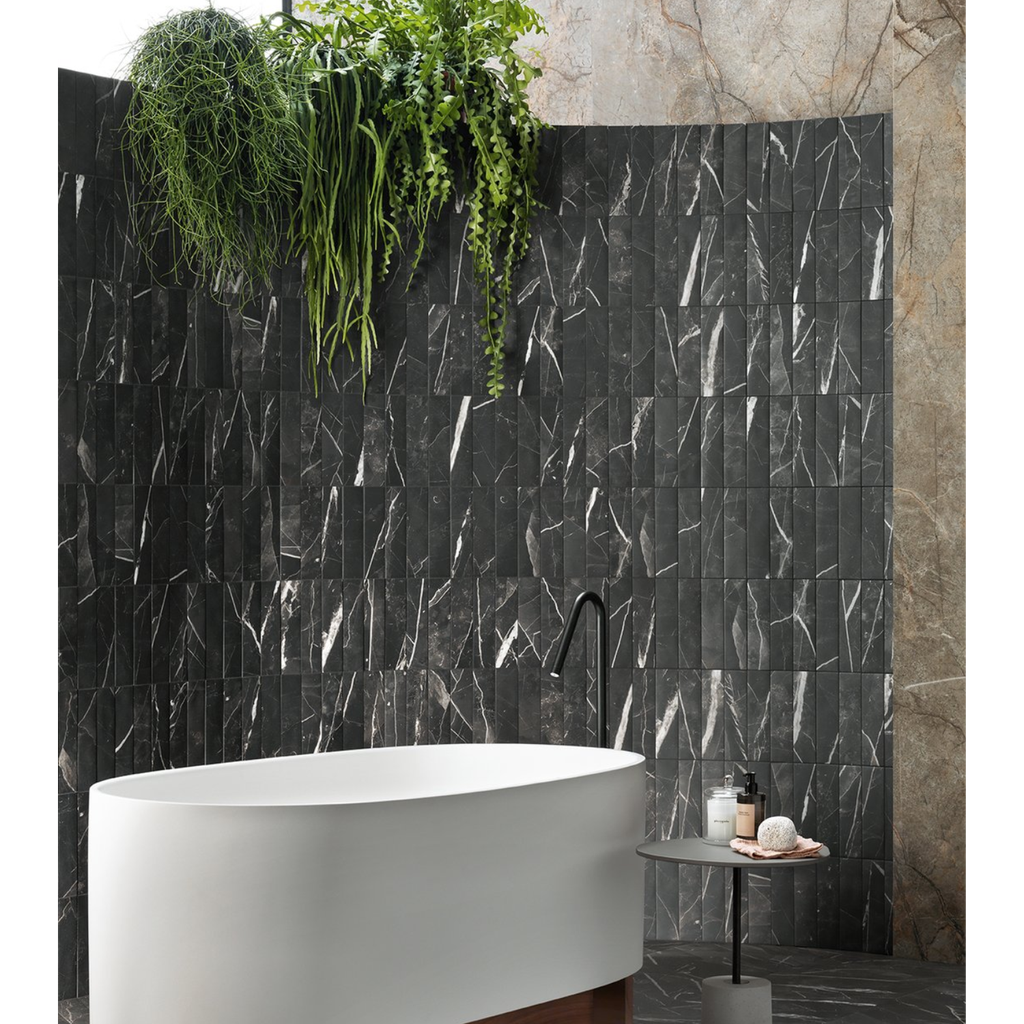 Porcelanato Scultorea Dark Diamond Mate Rectificado 6x24cm