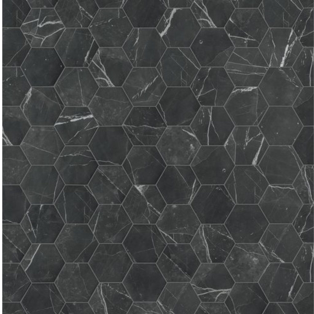 Porcelanato Scultorea Dark Diamond Mate Rectificado Hexagonal 25x21,6cm