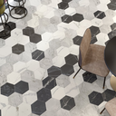 Porcelanato Scultorea Statuario Vena Argento Mate Rectificado Hexagonal 25x21,6cm 