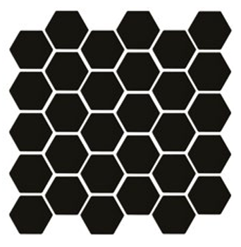 Porcelanato En Malla Sixties Black Brillante 5x5 cm