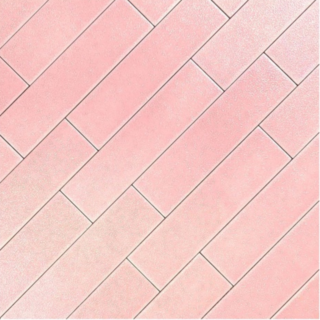 Cerámica Craquele Rosa Brillante 6,5x25,6 Cm
