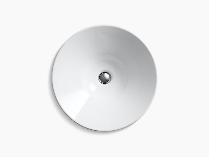 Lavamanos Semi Empotrado Conical Bell Redondo 41,3 cm Blanco