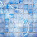 Mosaico De Vidrio En Malla Niebla Mar Brillante 33.33x33.33 cm