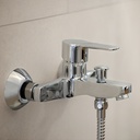 Conjunto de Ducha-Tina con Ducha de Mano y Monomando Externo Titanium Cromo Brillante