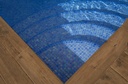 Mosaico De Vidrio En Malla Niebla Mar Brillante 33.33x33.33 cm