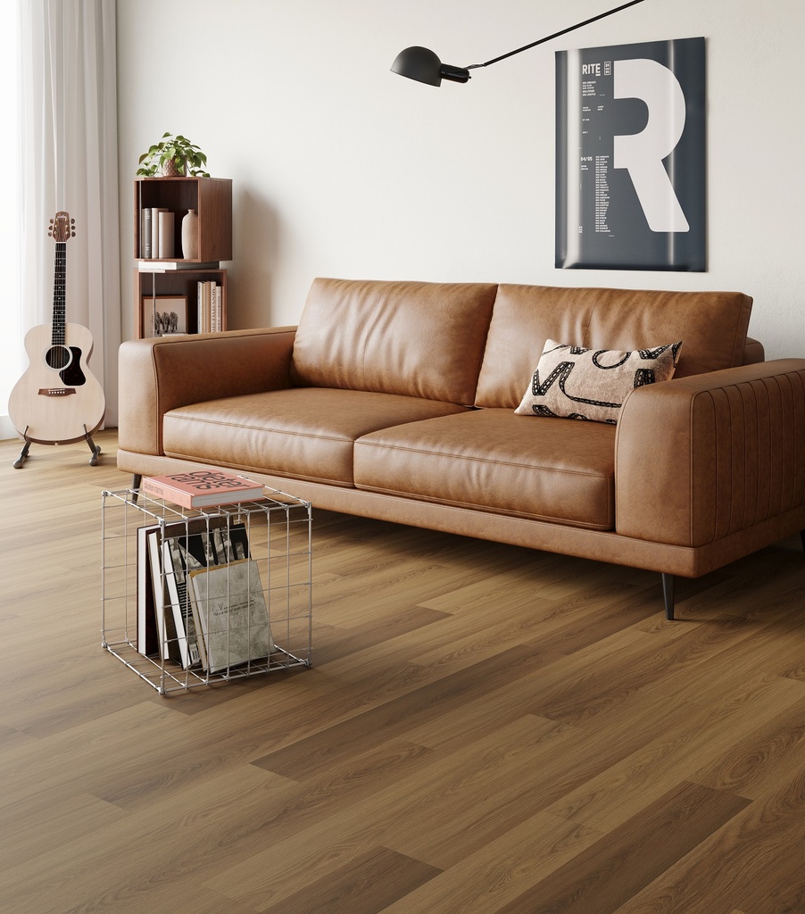 Piso Vinílico Spc Roble Castaño 18,3x124x0,5 cm
