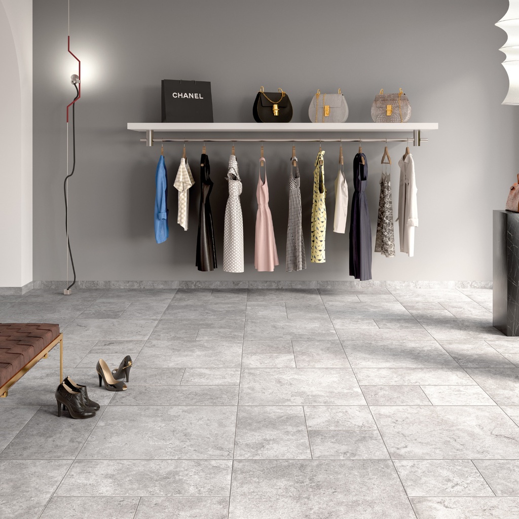 Porcelanato Leccese Light Grey Natural Rectificado 30,4x30,4 cm