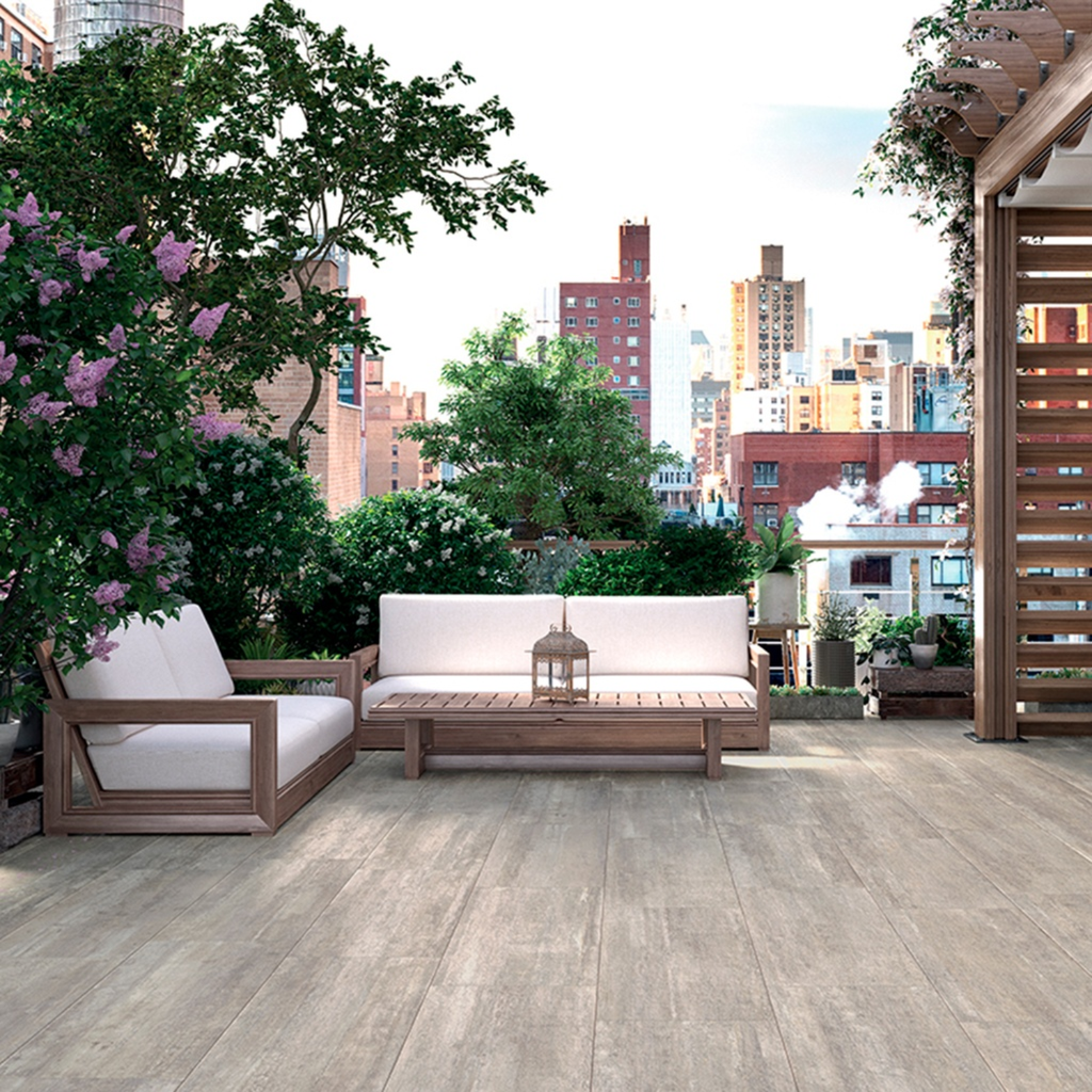 Porcelanato Deck Light Grey Mate Rectificado 40x80 cm