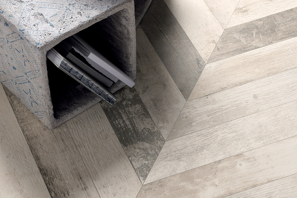 Porcelanato Chevronchic White Mate Rectificado 7,8x61 cm