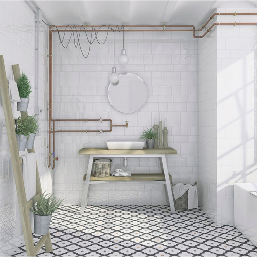 Ceramica Etnia Blanco Brillante 10x20 cm