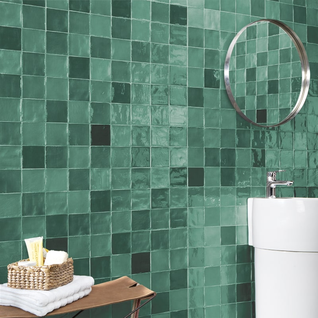 Porcelanato Stow Mix Olive Brillante 10x10 cm