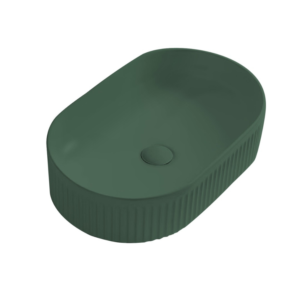 Lavamanos de Sobreponer Art Basin Ovalado 49x31x13 cm Verde Oscuro Mate