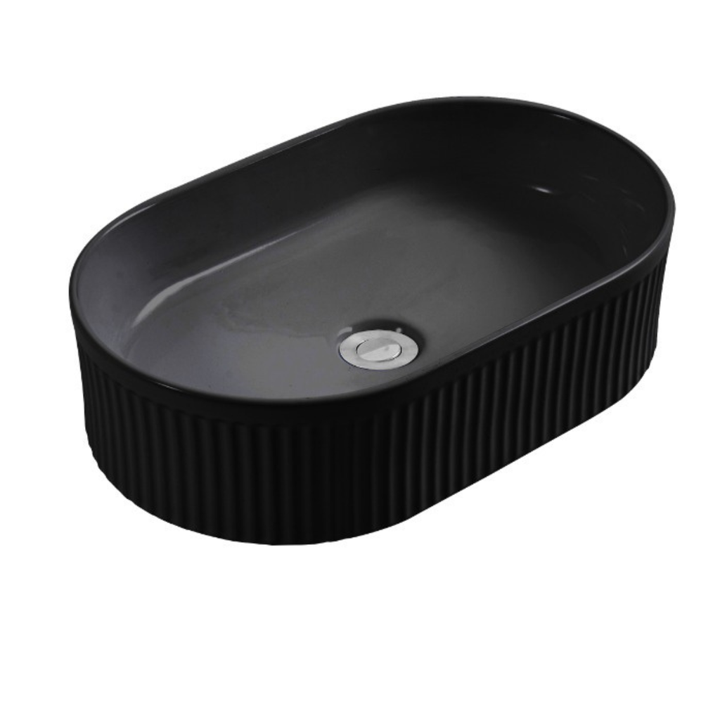 Lavamanos De Sobreponer Art Basin Ovalado 49x31x13 cm Negro Mate
