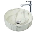 Lavamanos Circular Marble 36x36x13cm con Grifería Externa Cromo