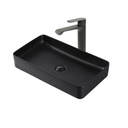 Lavamanos Sobreponer Rectangular Negro 60x34cm con Grifería Externa Black Mate