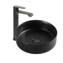 Lavamanos Sobreponer Circular Negro 35,5x35,5cm con Grifería Externa Black Mate