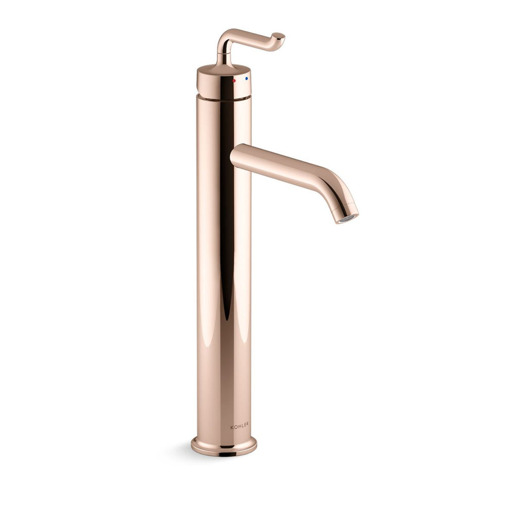 Grifería de Lavamanos Monomando Externo Alta Purist Oro Rosa Brillante