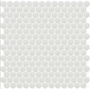 Mosaico De Vidrio En Malla Unicolor Blanco 103 Hexagonal Satinado 33.2x33.2 cm
