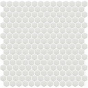 Mosaico De Vidrio En Malla Unicolor Blanco 103 Satinado Hexagonal 33.2x33.2 cm