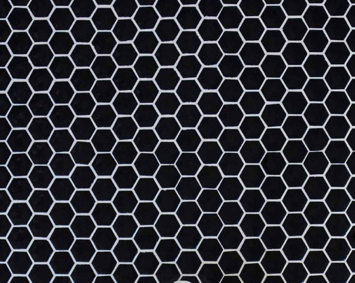 Mosaico De Vidrio En Malla Unicolor Negro 101 Hexagonal Satinado 33,2x33,2 cm