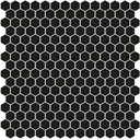 Mosaico De Vidrio En Malla Unicolor Negro 101 Hexagonal Satinado 33,2x33,2 cm