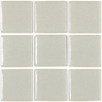 Mosaico De Vidrio En Malla Unicolor Gris 306 Brillante 2.5 cm 33.33x33.33 cm
