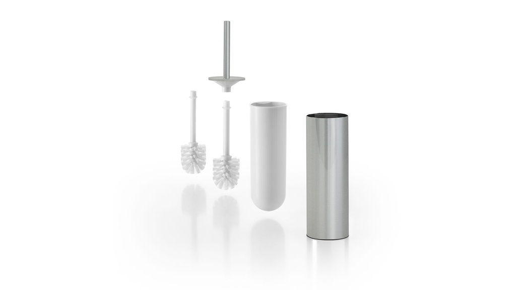 Portaescobilla de Pared Cromo con Interior Blanco