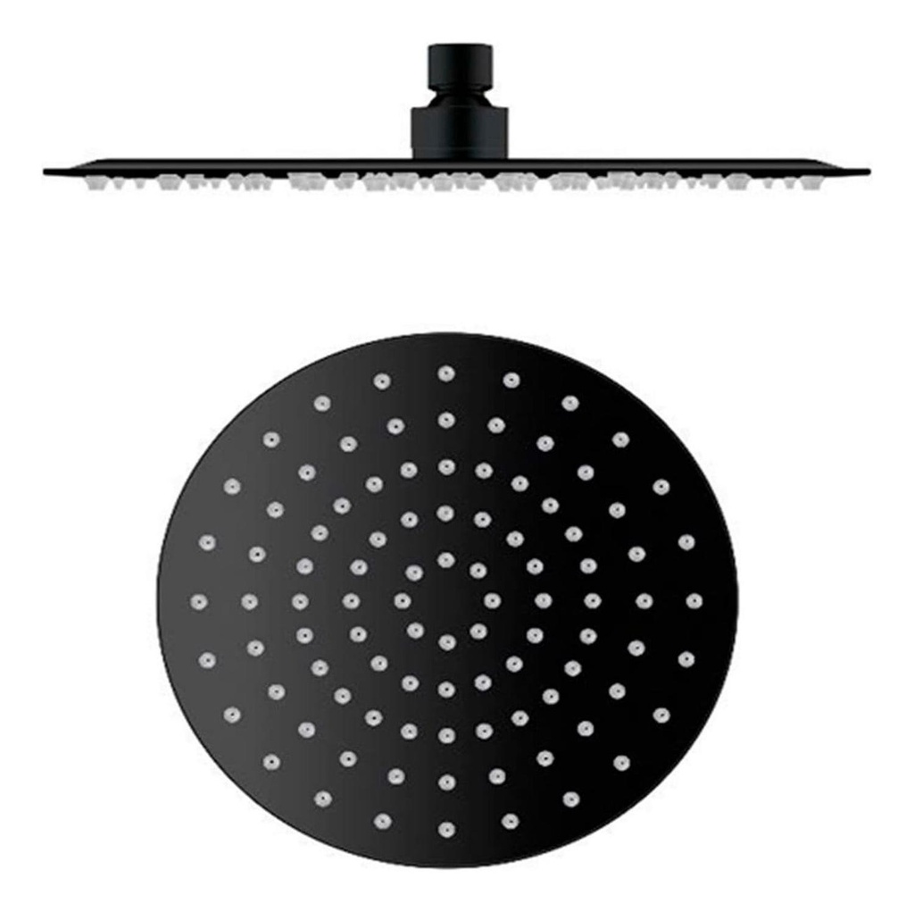 Plato De Ducha Welt Black Circular 23,5 Cm De Diametro Negr