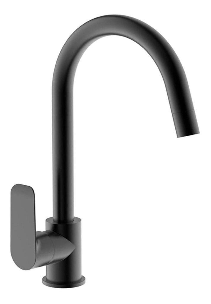 Grifería De Cocina Welt Black Caño Alto de 35 cm Negro