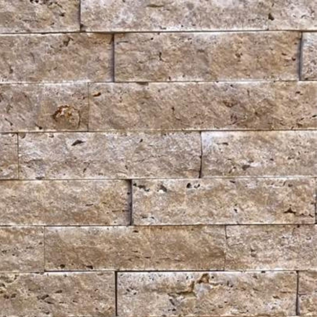 Mármol Travertino Espacatto Noce Recuadrado 5x20 cm