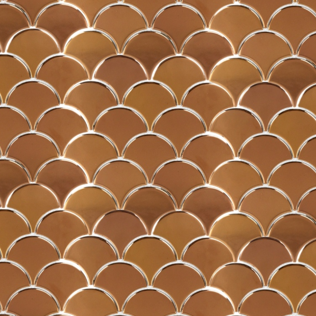 Cerámica En Malla Scollop Bronze Brillante 27,6x25,9 Cm