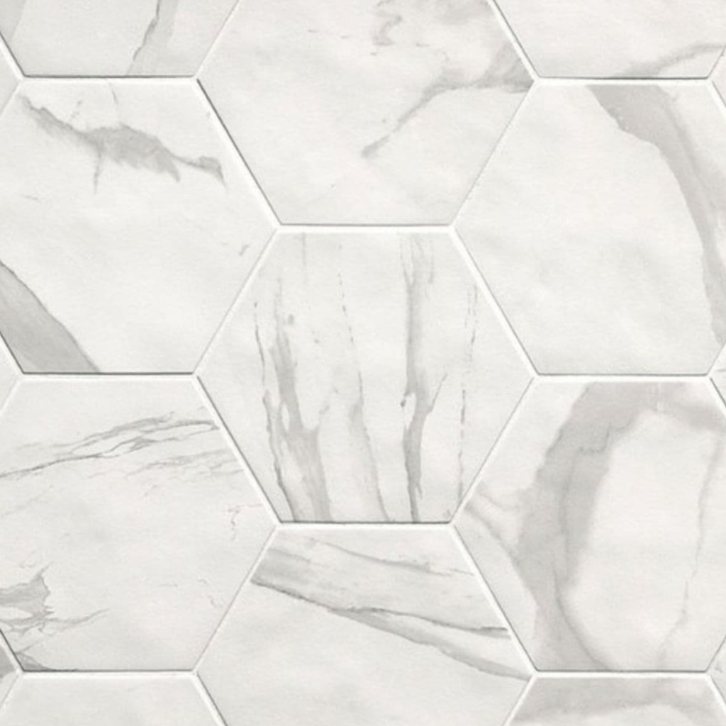 Porcelanato Roma Statuario Hexag Mate 21,6x25 cm