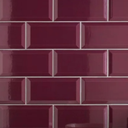 Cerámica Biselado Granate Brillante 7,5x15 cm