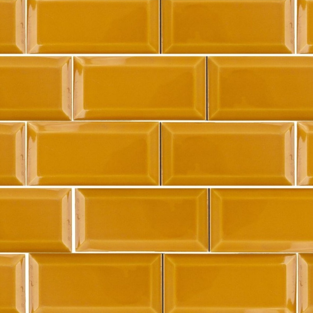 Ceramica Biselado Ocre Brillante 7,5x15 cm