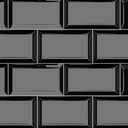 Cerámica Biselado Negro Brillante 7,5x15 cm