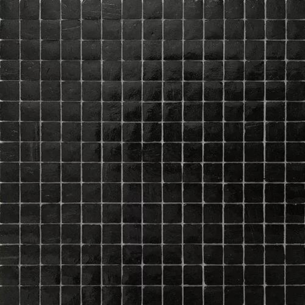 Mosaico De Vidrio En Malla Negro N10 Brillante 31.5x31.5 cm