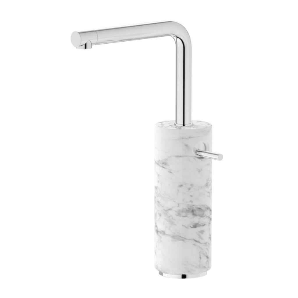 Grifería de Lavamanos L Marmo Blanco Cromo 287mm