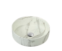Lavamanos Circular Marble Welt Sobre Cubierta 36x36x13 cm Blanco