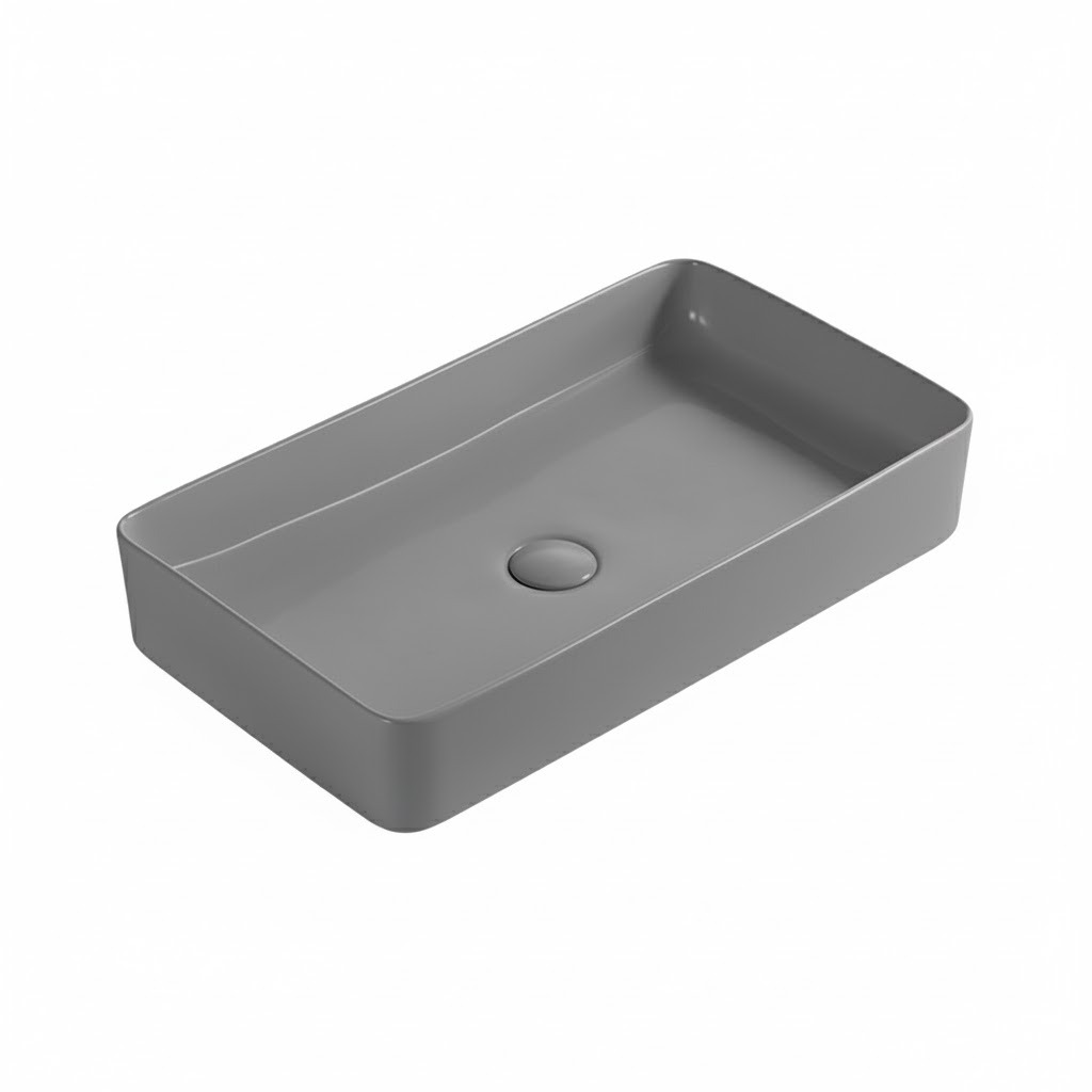 Lavamanos De Sobreponer Colors Rectangular 60x34 cm Gris