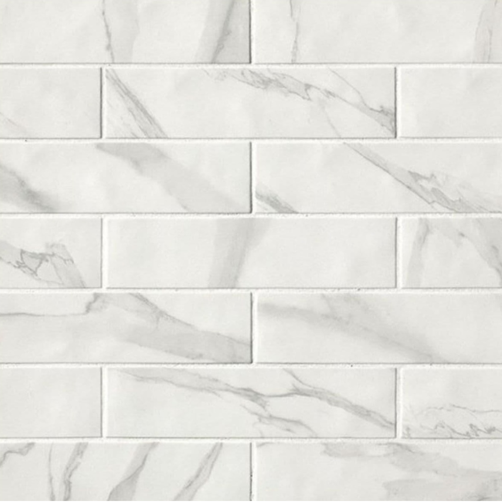 Porcelanato Roma Brick Statuario Mate 7,5x30 cm
