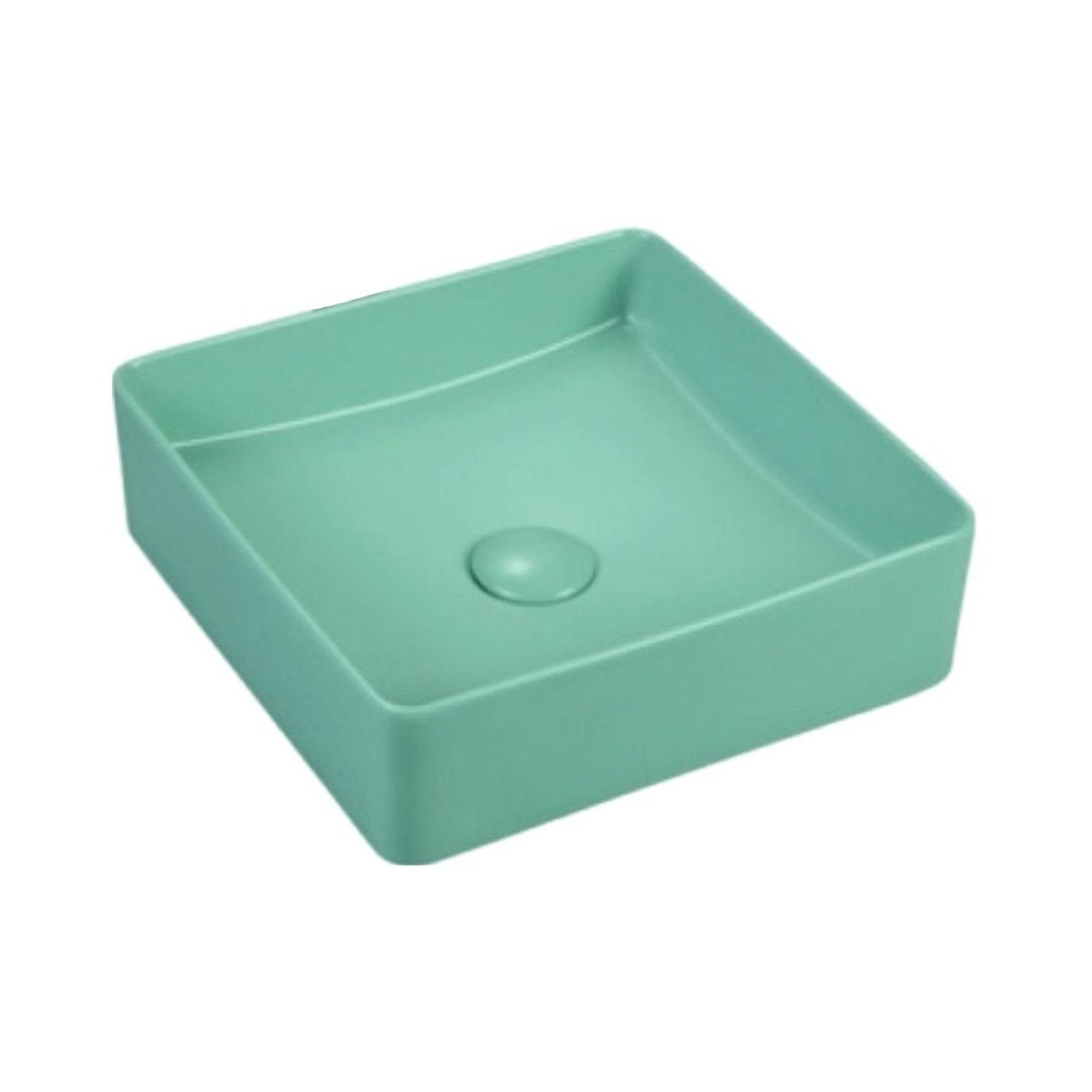 Lavamanos De Sobreponer Colors Cuadrado 36x36 cm Verde Menta