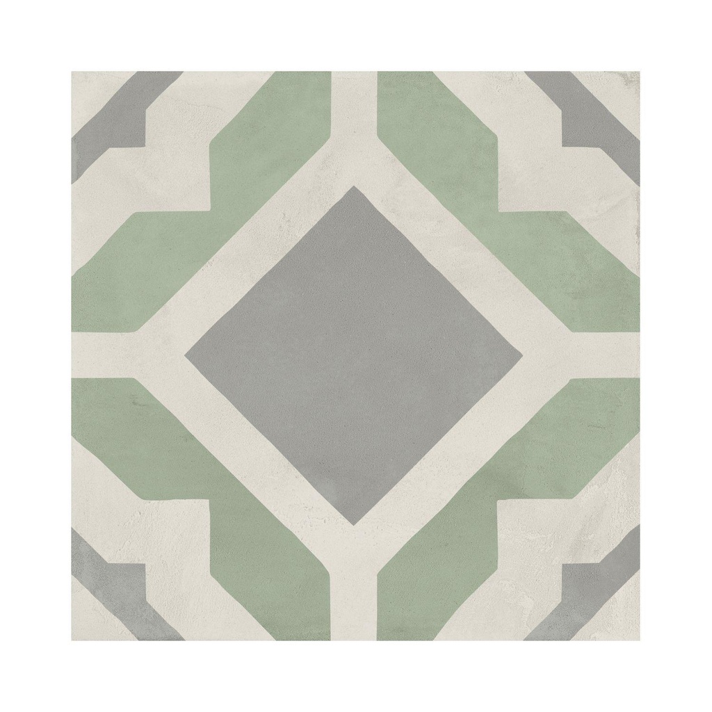 Porcelanato Terra Art Geometría Menta Mate 20x20 cm