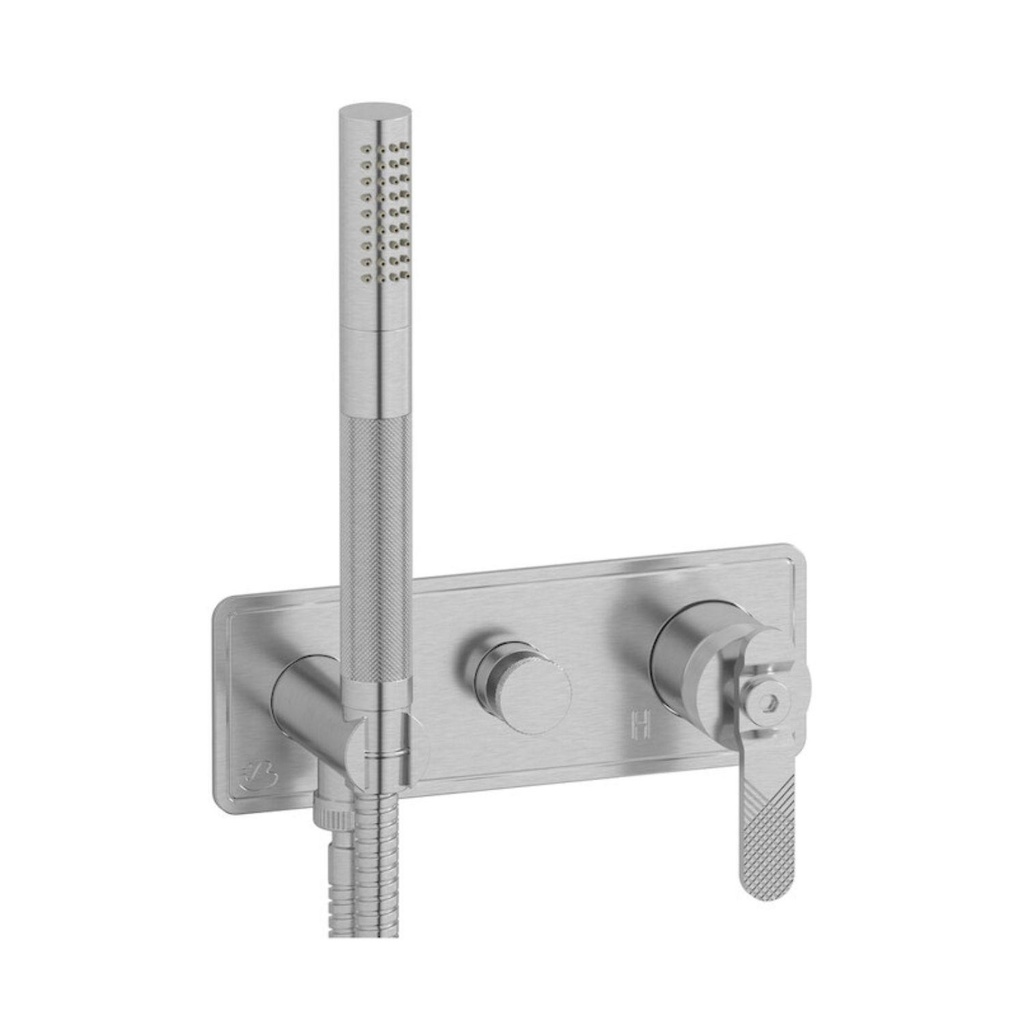 Grifería Tina Ducha Monomando Empotrado Bold Lever Niquel