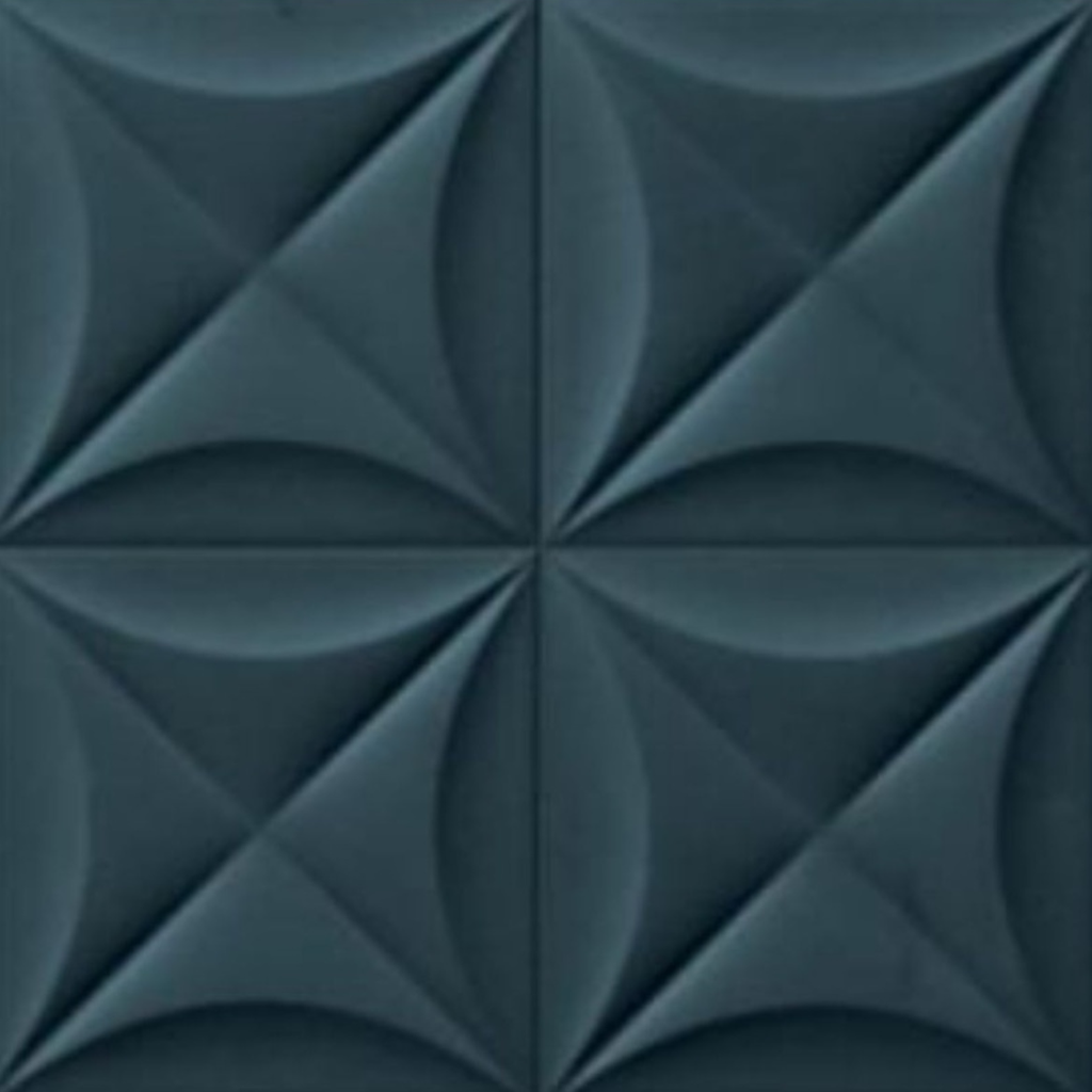 Porcelanato 4d Flower Deep Blue Mate 20x20 cm