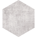 Porcelanato Textile Silver Hexágono Mate No rectificado 25x21,6 cm