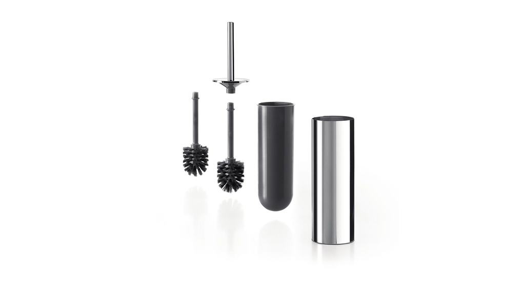 Portaescobilla de Pared Cromo con Interior Negro Mate